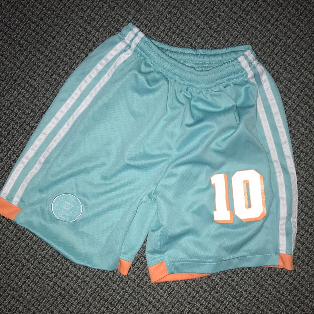 Inter Miami FC Kids Teal Athletic Shorts with Number 10